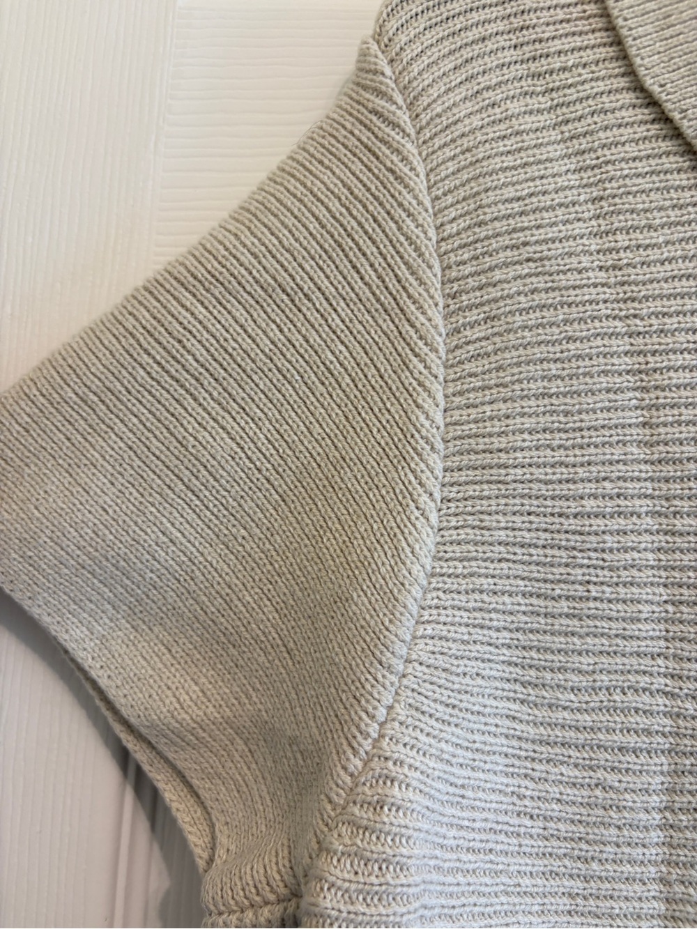 Saodimallsu Cream Ribbed Short-Sleeve Button Cardigan - Picture 8 of 10